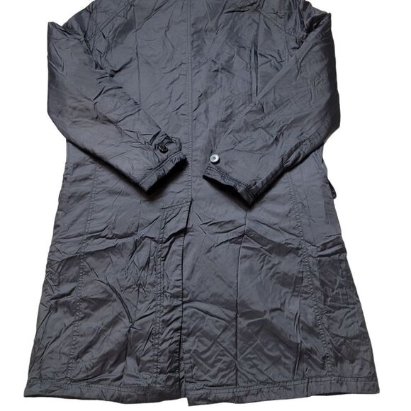 Ermenegildo Zegna Men's Large Trench Coat Black Nylon Jacket Long Blazer - Picture 6 of 16